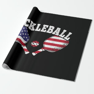 US-Flagge Pickleball-Spieler Vintage Pickle Ball L Geschenkpapier