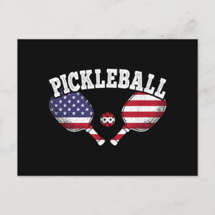US-Flagge Pickleball-Spieler Vintage Pickle Ball L Postkarte