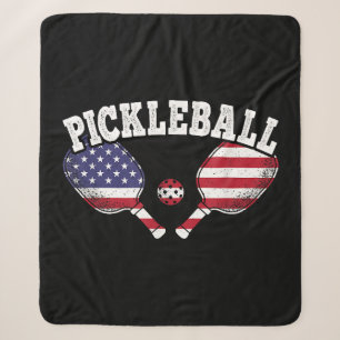 US-Flagge Pickleball-Spieler Vintage Pickle Ball L Sherpadecke