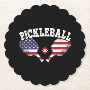 US-Flagge Pickleball-Spieler Vintage Pickle Ball L Untersetzer