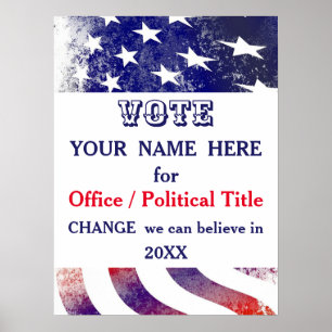 US-Flagge Politische Präsidentschaftswahlkampagne  Poster