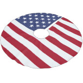 US-Flagge Polyester Weihnachtsbaumdecke (Schrägansicht)