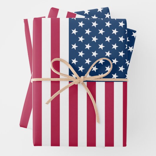 US Flagge (Porträtausrichtung) Geschenkpapier Set (Beispiel)