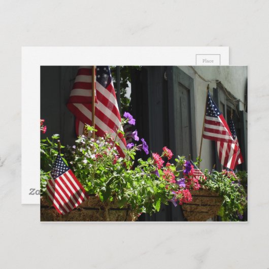 US Flagge Postkarte (Vorne/Hinten)