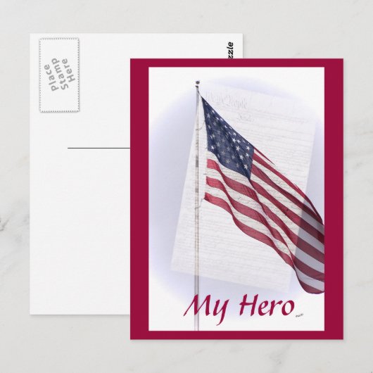 US Flagge Postkarte (Vorne/Hinten)