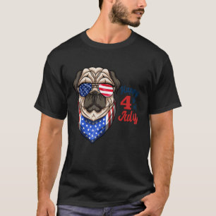 US-Flagge Pug-Hundeliebhaber 4. Juli Unabhängig T-Shirt