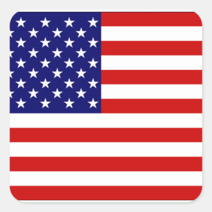 US-Flagge Quadratischer Aufkleber