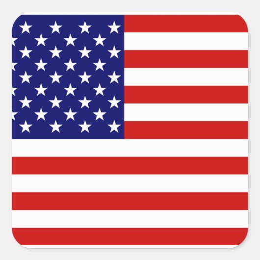 US-Flagge Quadratischer Aufkleber (Vorderseite)