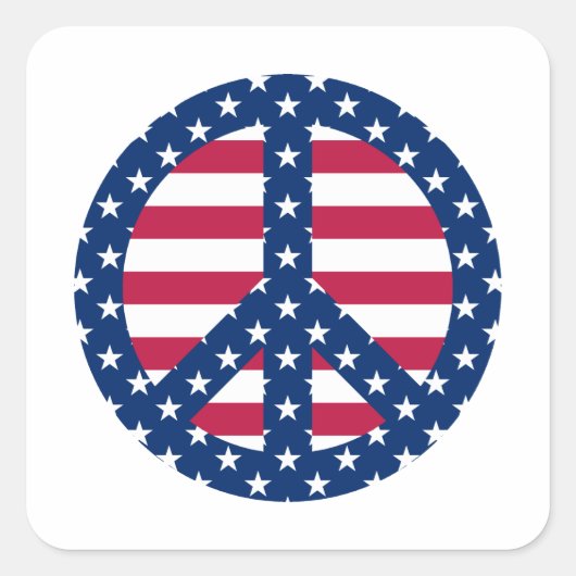 US Flagge Quadratischer Aufkleber (Vorderseite)