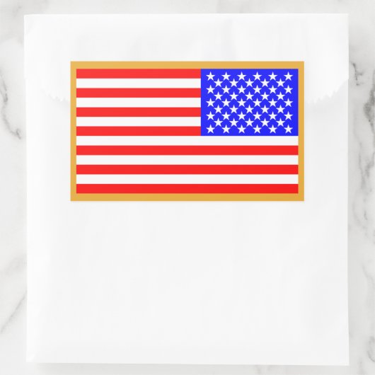 US-Flagge Rechteckiger Aufkleber (Tasche)