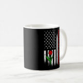 US-Flagge Red Tulip Parkinson's Bewusstsein Kaffeetasse (VorderseiteRechts)