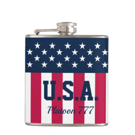 US Flagge Red White Blue Flachmann