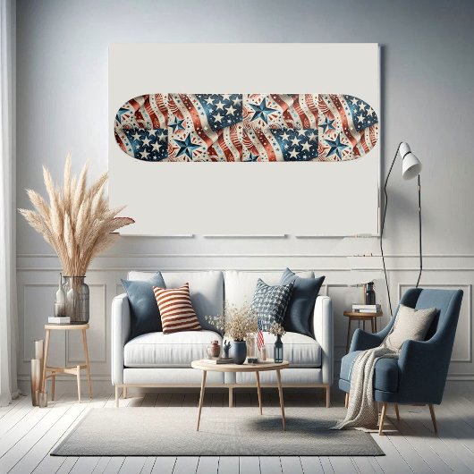 US Flagge - Red White Blue Spaß mit amerikanischer Skateboard