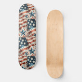 US Flagge - Red White Blue Spaß mit amerikanischer Skateboard (Vorderseite)