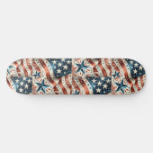 US Flagge - Red White Blue Spaß mit amerikanischer Skateboard (Horizontal)