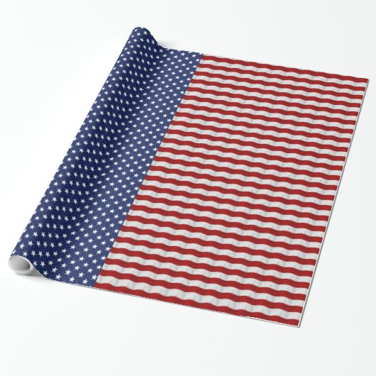 US Flagge Red White und Blue Patriotic Geschenkpapier (Ungerollt)