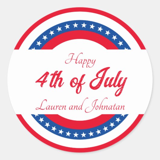 US Flagge Red White und Blue Vielen Dank Runder Aufkleber (Vorderseite)