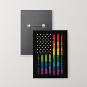 US-Flagge Regenbogen Pride Gay Lesbian LGBTQ Button (Vorderseite/Rückseite)