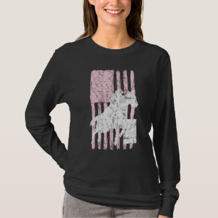 US-Flagge Rosa Barrel Racer Racer Reitsport Rod T-Shirt