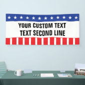US Flagge rot blau mit Ihren Worten Banner (Messe)