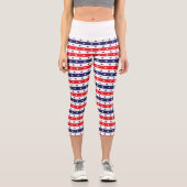 US Flagge rot, weiß und blau Capri Leggings (Vorderseite)