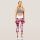 US Flagge rot, weiß und blau Capri Leggings (Vorderseite)