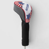 US Flagge Rot, Weiß und Blau Personalisiert Golf Headcover (angewinkelt)