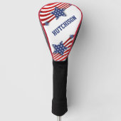 US Flagge Rot, Weiß und Blau Personalisiert Golf Headcover (Vorderseite)