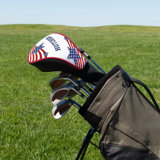 US Flagge Rot, Weiß und Blau Personalisiert Golf Headcover (In SItu)
