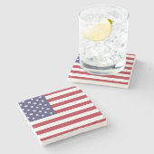 US-Flagge rot weiß und blau Steinuntersetzer (Seitenansicht)