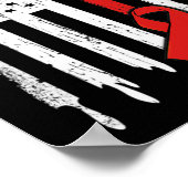 US-Flagge Rotes Band Herz-Krankheit Bewusstsein Poster (Ecke)