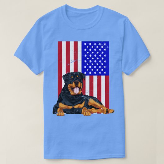 US-Flagge Rottweiler T-Shirt (Design vorne)
