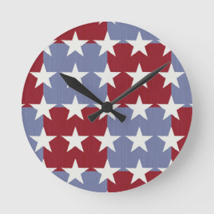 US Flagge Runde Wanduhr