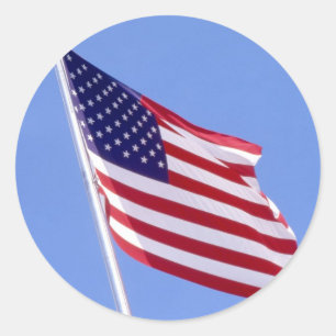 US Flagge Runder Aufkleber