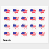 US-Flagge Runder Aufkleber (Blatt)