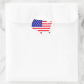 US-Flagge Runder Aufkleber (Tasche)