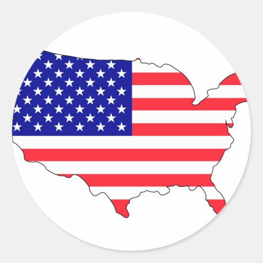 US-Flagge Runder Aufkleber (Vorderseite)