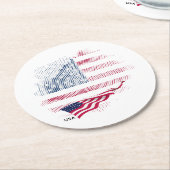 US-Flagge Runder Pappuntersetzer (Angewinkelt)