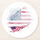 US-Flagge Runder Pappuntersetzer (Vorderseite)