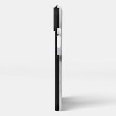 US-Flagge Rustic Wood Schwarz-weiß Monogram iPhone Hülle (Linke Seite)