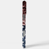 US-Flagge rustikale blaue Imitate Glitzern Case-Mate iPhone Hülle (Rückseite / Rechts)