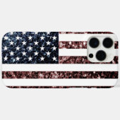 US-Flagge rustikale blaue Imitate Glitzern Case-Mate iPhone Hülle (Rückseite (Horizontal))