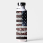 US-Flagge rustikale Glitzern in Rot-Blau Glitzer Trinkflasche (Rechts)