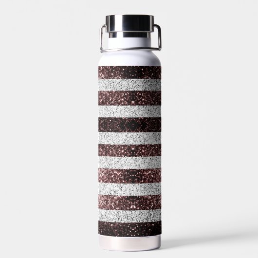 US-Flagge rustikale Glitzern in Rot-Blau Glitzer Trinkflasche (Rückseite)