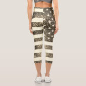 US-Flagge Rustikale Goldfische Glitzern Capri Leggings (Rückseite)