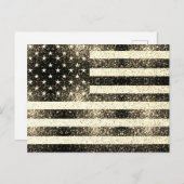 US-Flagge Rustikale Goldmedaille Glitzern 4. Juli Postkarte (Vorne/Hinten)