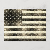 US-Flagge Rustikale Goldmedaille Glitzern 4. Juli Postkarte (Vorderseite)