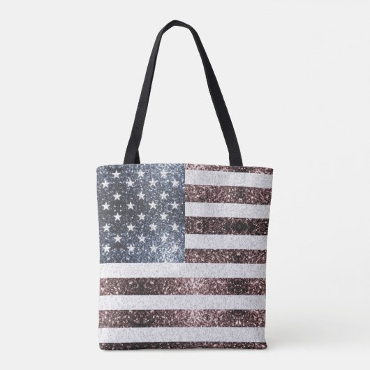 US-Flagge rustikale rot-blaue Glitzern Glitzer Tasche (Rückseite)