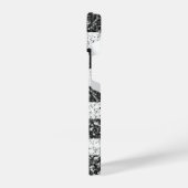 US-Flagge rustikale Schwarz-weiße silberne Glitzer iPhone Hülle (Linke Seite)