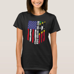 US-Flagge & Saint Kitts und Nevis-Flagge Bester Bi T-Shirt